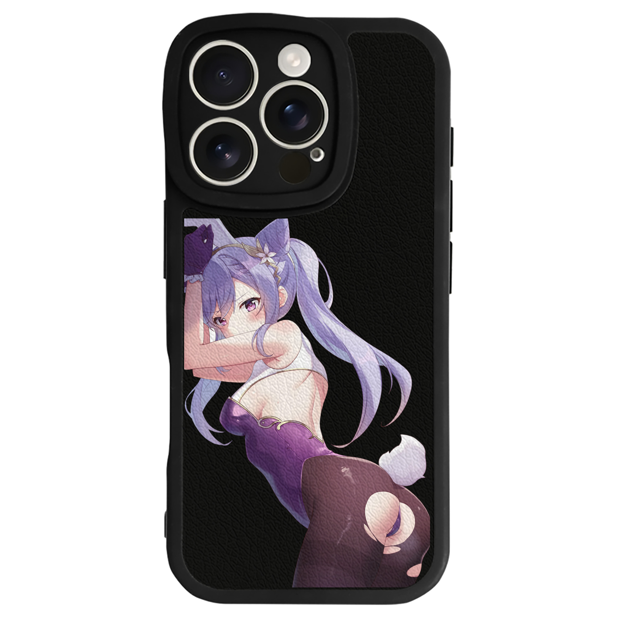 げんし神 刻晴 こくせい genshin Kokusei 【iPhone 16シリーズ対応】シリコンスマホケース（レザー調） 材質：シリコン